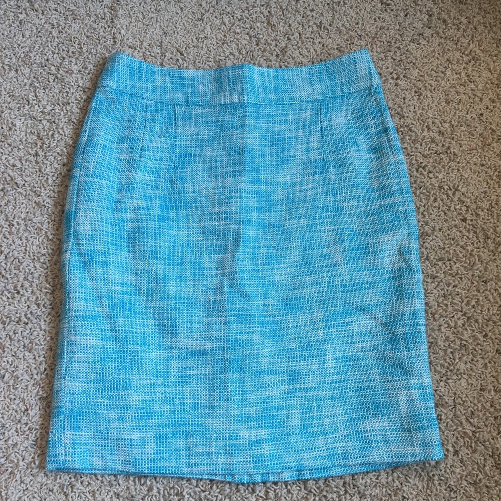 Banana Republic Blue Tweed Pencil Skirt 0P - Picture 1 of 8